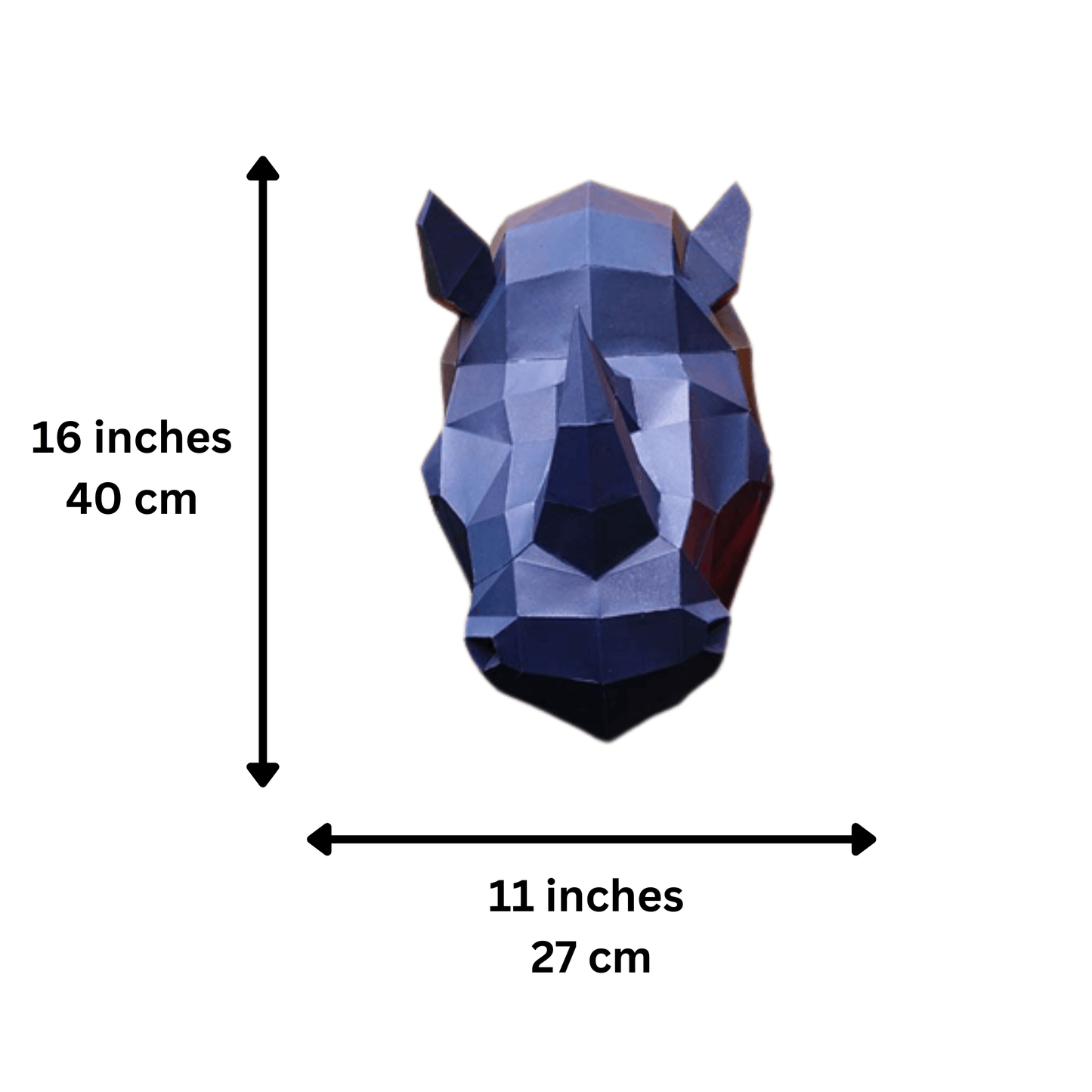 Rhino Head PaperCraft Origami Wall Art, 3D Paper Wall Art