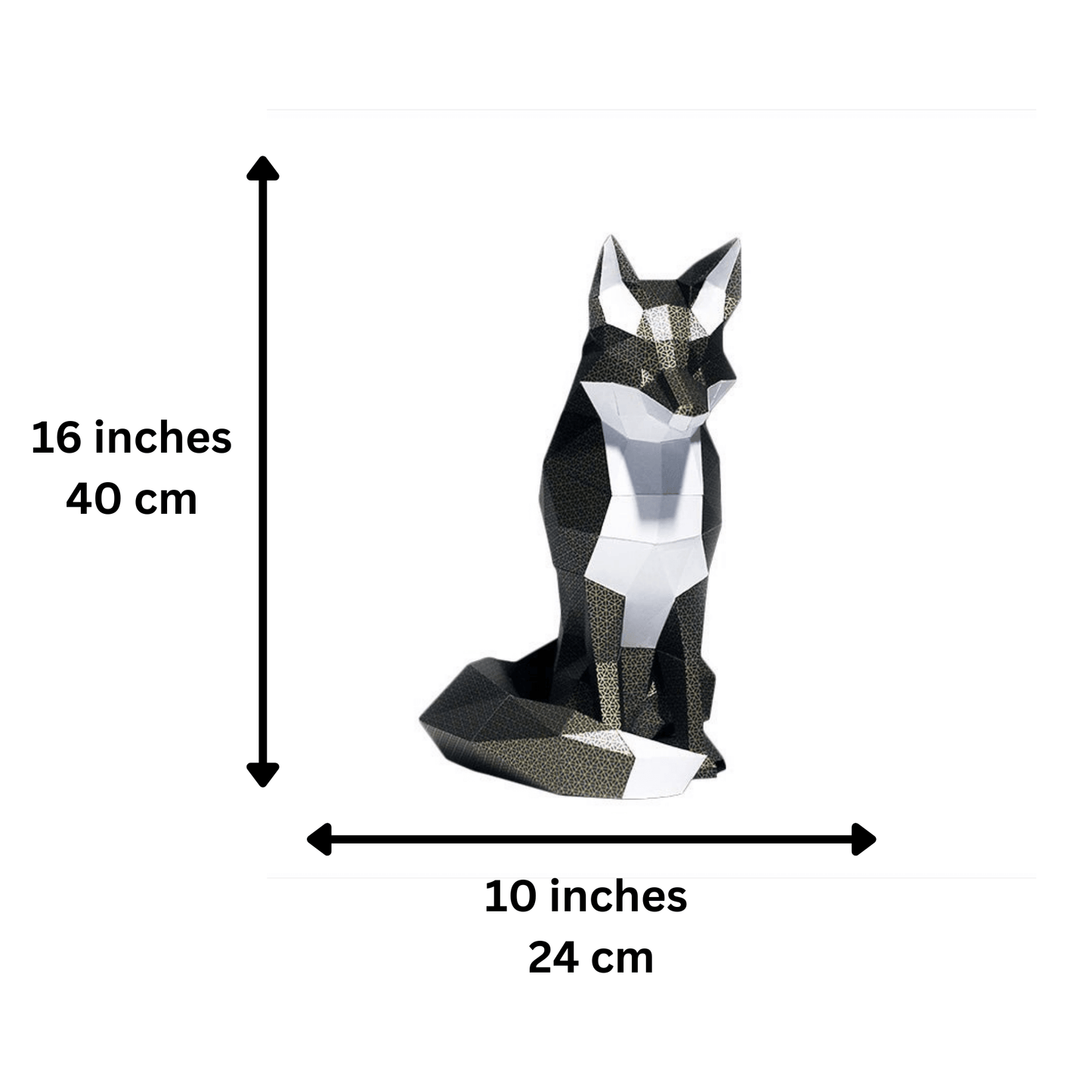 3D Black Fox PaperCraft Origami Model