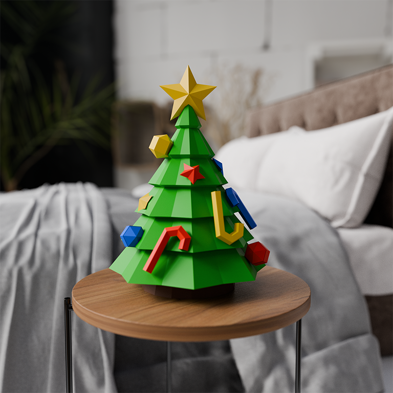 3D PaperCraft Christmas Tree Origami Model
