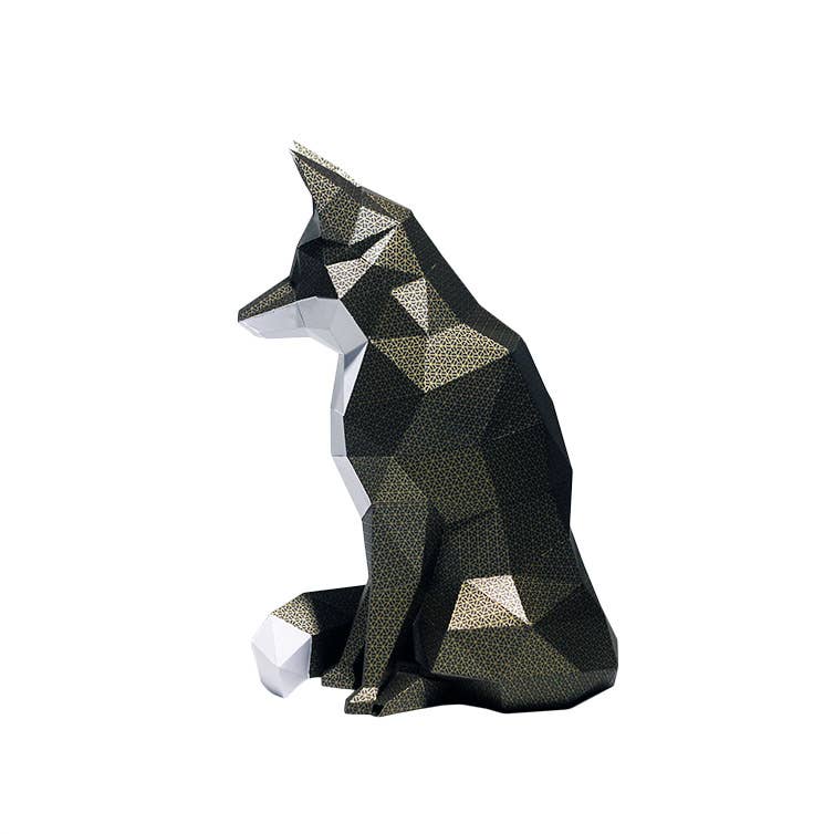 3D Black Fox PaperCraft Origami Model