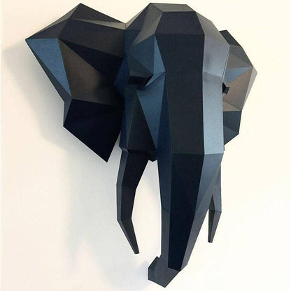 Elephant Head 3D PaperCraft Origami Wall Art