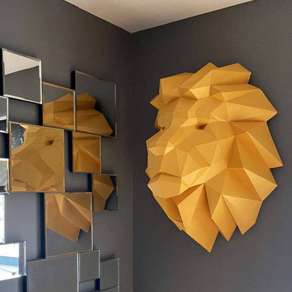 Lion Head Animal PaperCraft Origami Wall Art