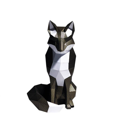 3D Black Fox PaperCraft Origami Model