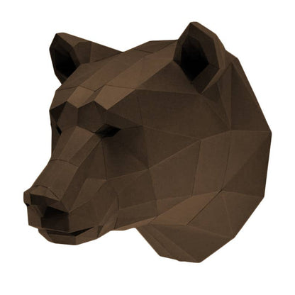 3D PaperCraft Bear Head Wall Art Origami Decor