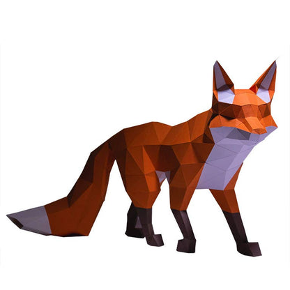 Walking Fox PaperCraft Origami Model, Fox 3D Model