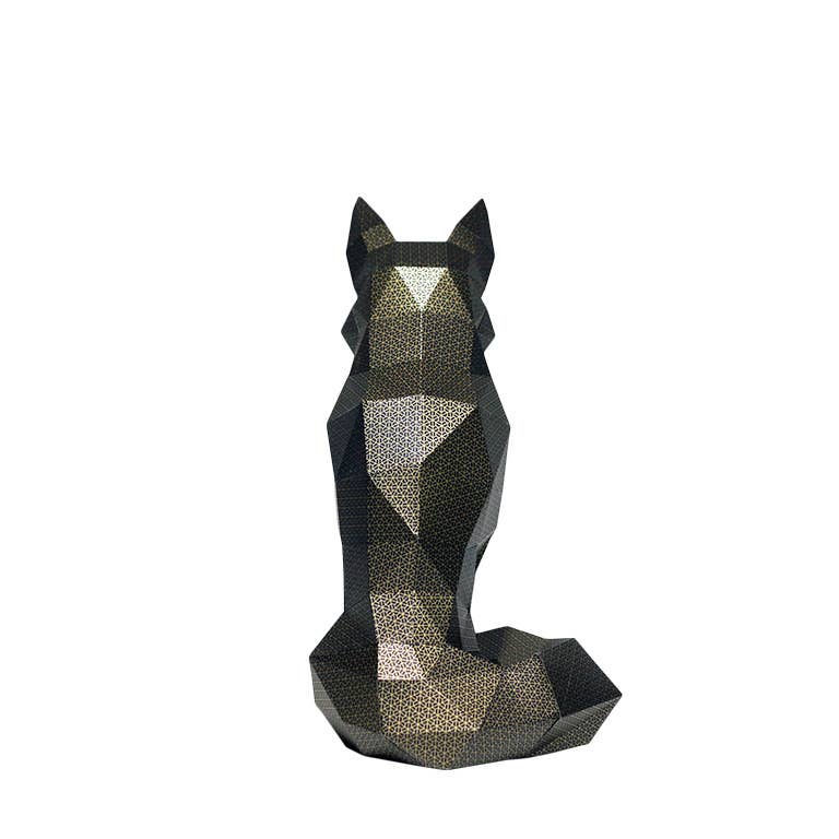 3D Black Fox PaperCraft Origami Model