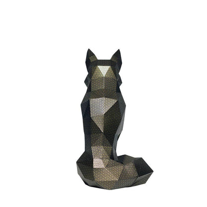3D Black Fox PaperCraft Origami Model