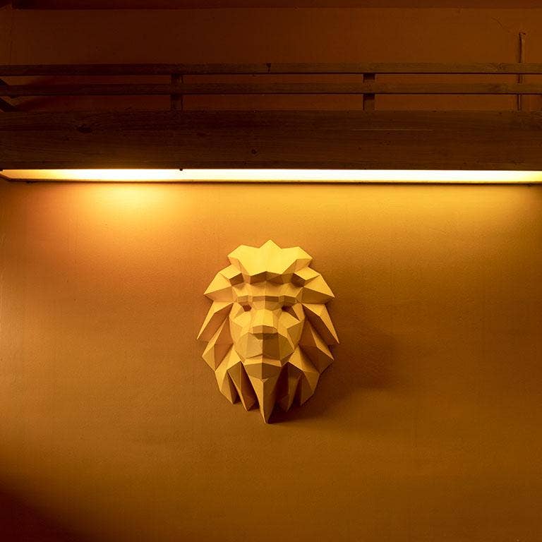 Lion Head Animal PaperCraft Origami Wall Art