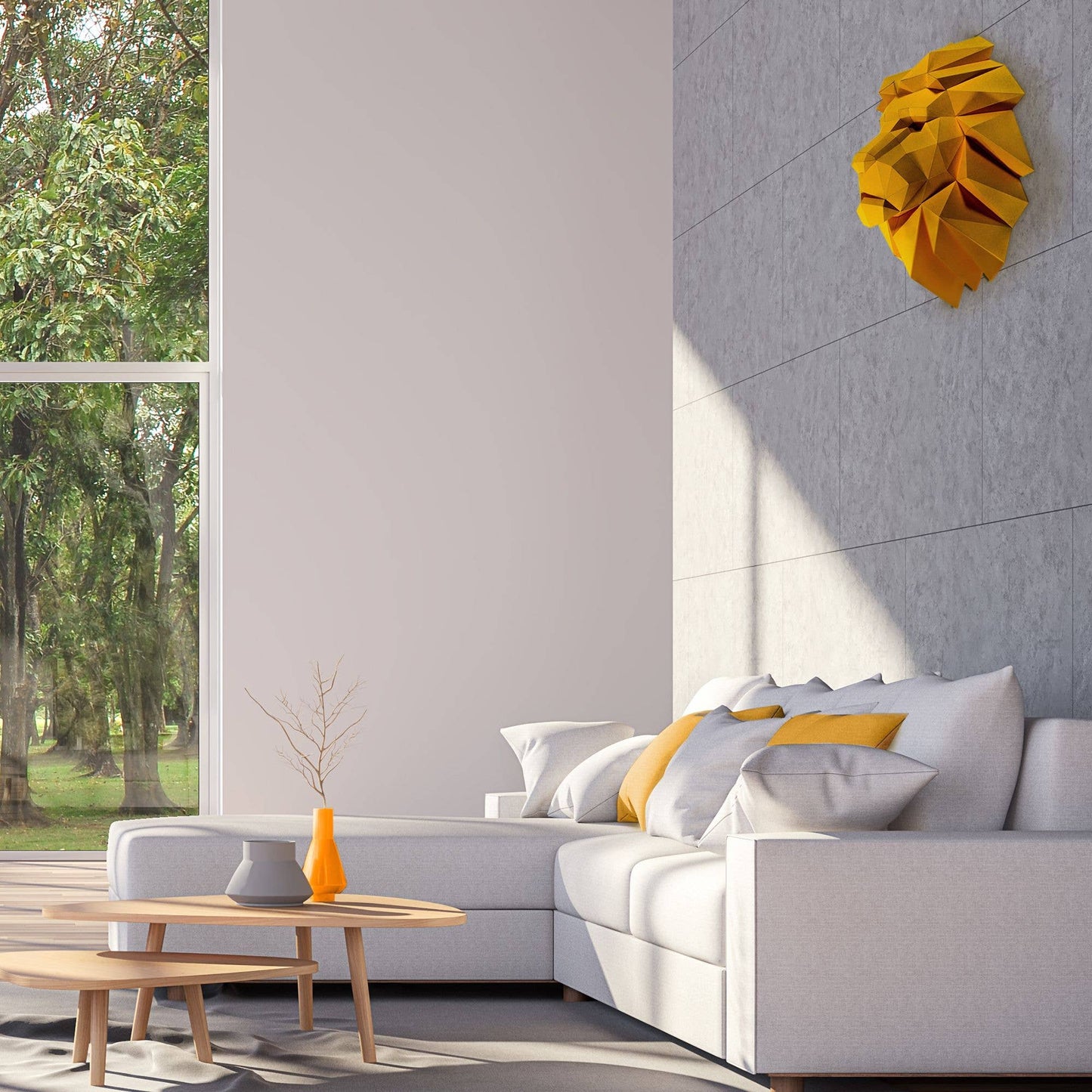 Lion Head Animal PaperCraft Origami Wall Art