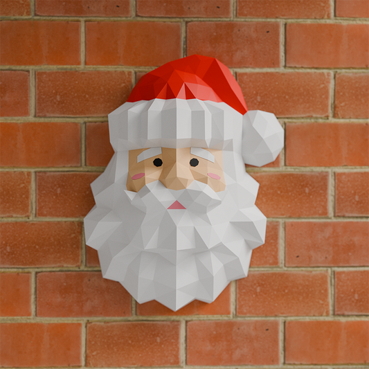 3D PaperCraft Santa Wall Art Origami Decor