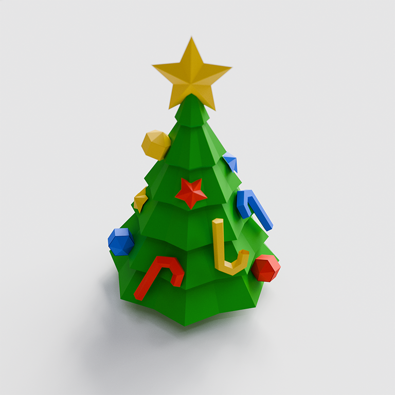 3D PaperCraft Christmas Tree Origami Model