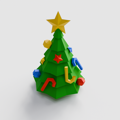 3D PaperCraft Christmas Tree Origami Model
