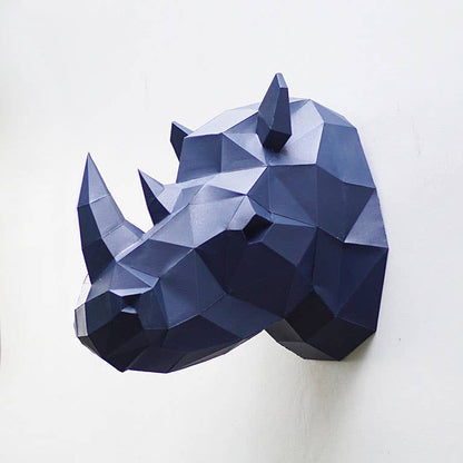 Rhino Head PaperCraft Origami Wall Art, 3D Paper Wall Art