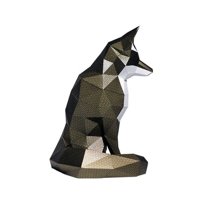3D Black Fox PaperCraft Origami Model